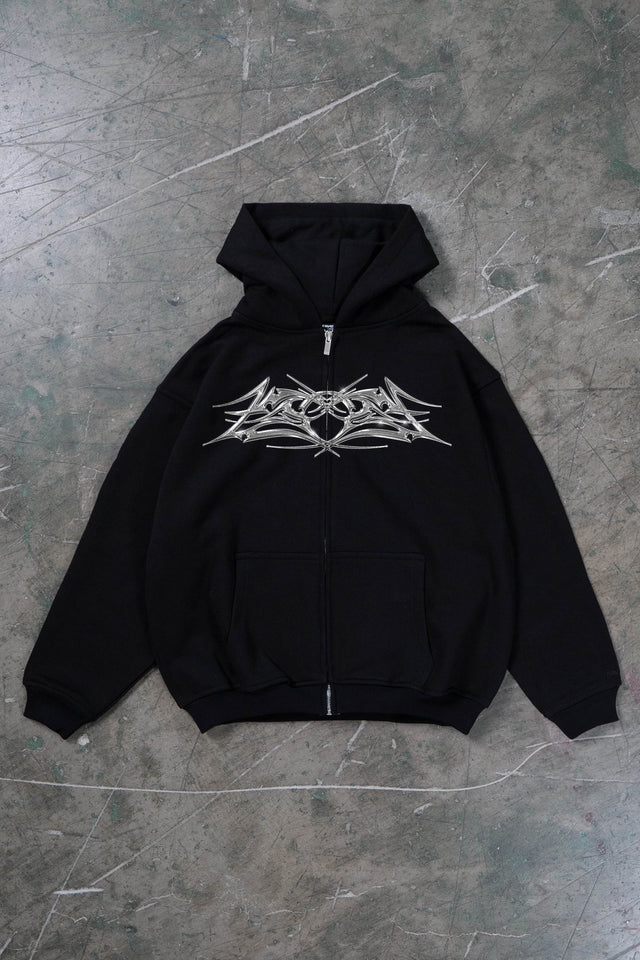 AURA BLACK FRONT ZIP