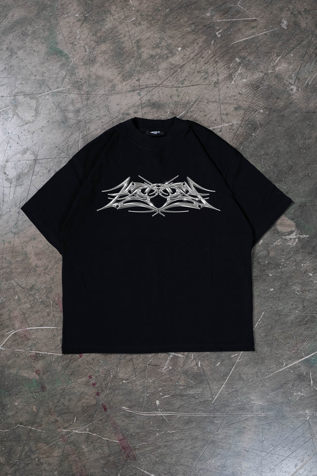 AURA BLACK DISTRESSED T-SHIRT