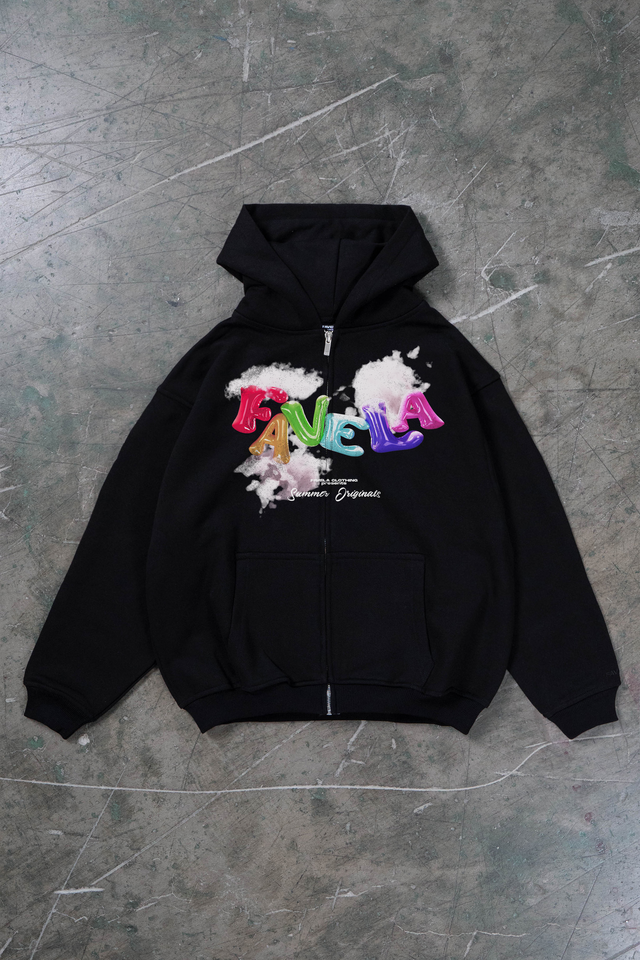 BALLOON BLACK FRONT ZIP