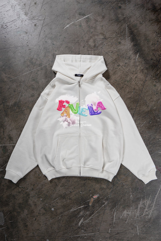 BALLOON VANILLA/OFF WHITE FRONT ZIP