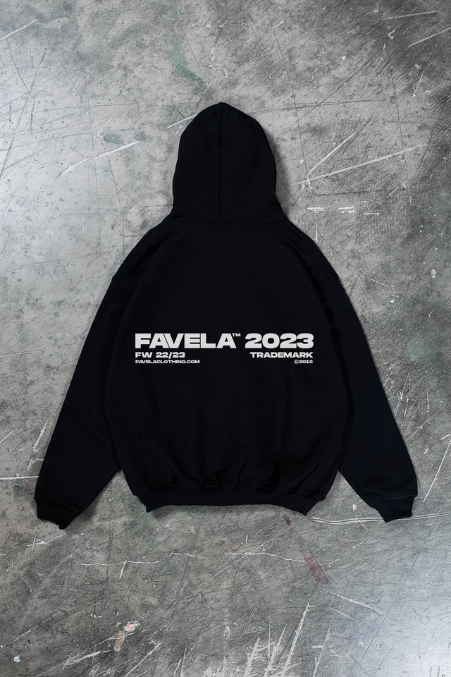 Black hoodie by Favela with backprint