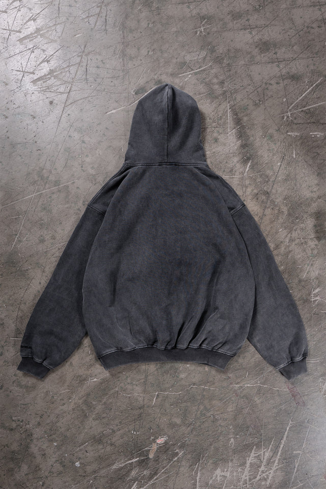 ROSE BLACK WASHED HOODIE