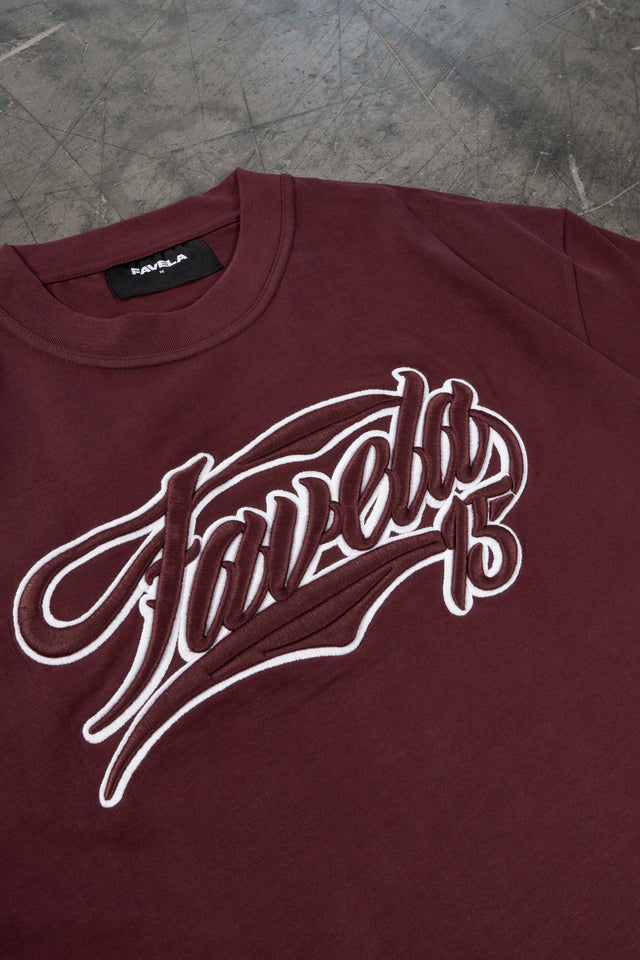 NEW 3D COLLEGE BURGUNDY T-SHIRT