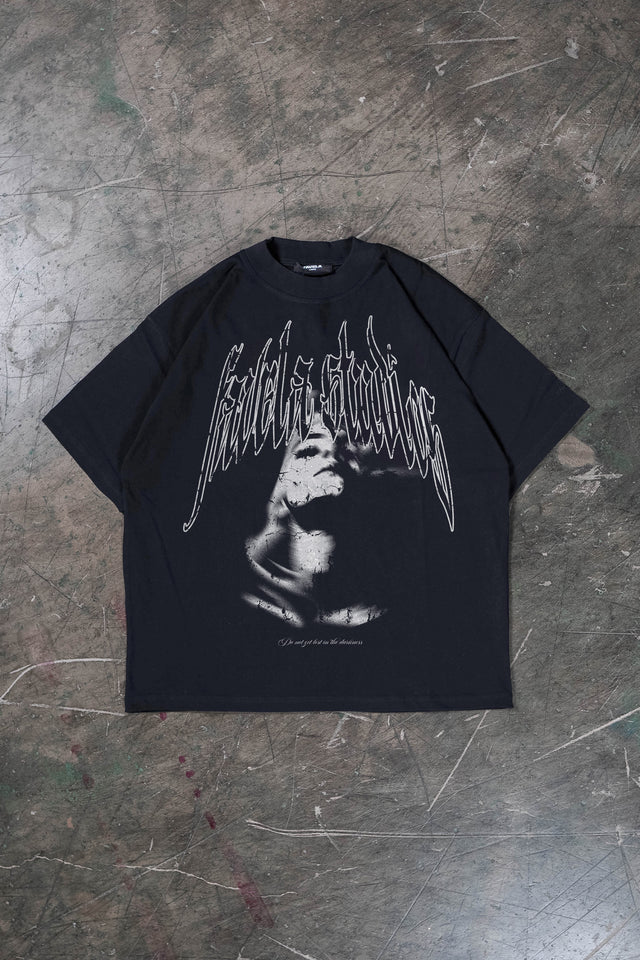 SIN BLACK DISTRESSED T-SHIRT