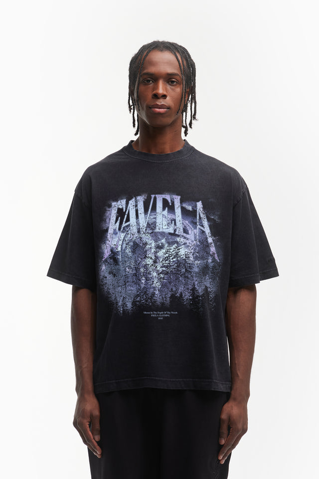 DEEP WOODS BLACK WASHED T-SHIRT