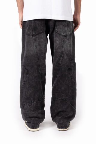 MOTO BLACK WASHED DENIM