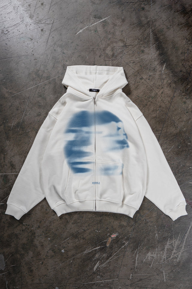 FADED FACE VANILLA FRONT ZIP