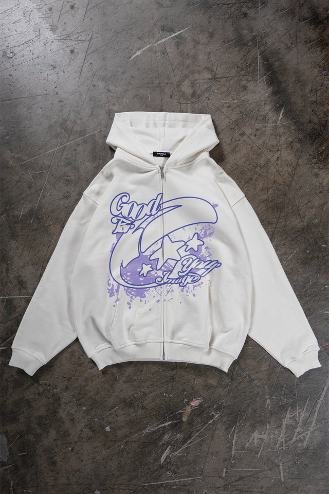 GFYI VANILLA/OFF WHITE FRONT ZIP
