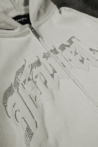 AVES RHINESTONE LIGHT GRAY PA FRONT ZIP