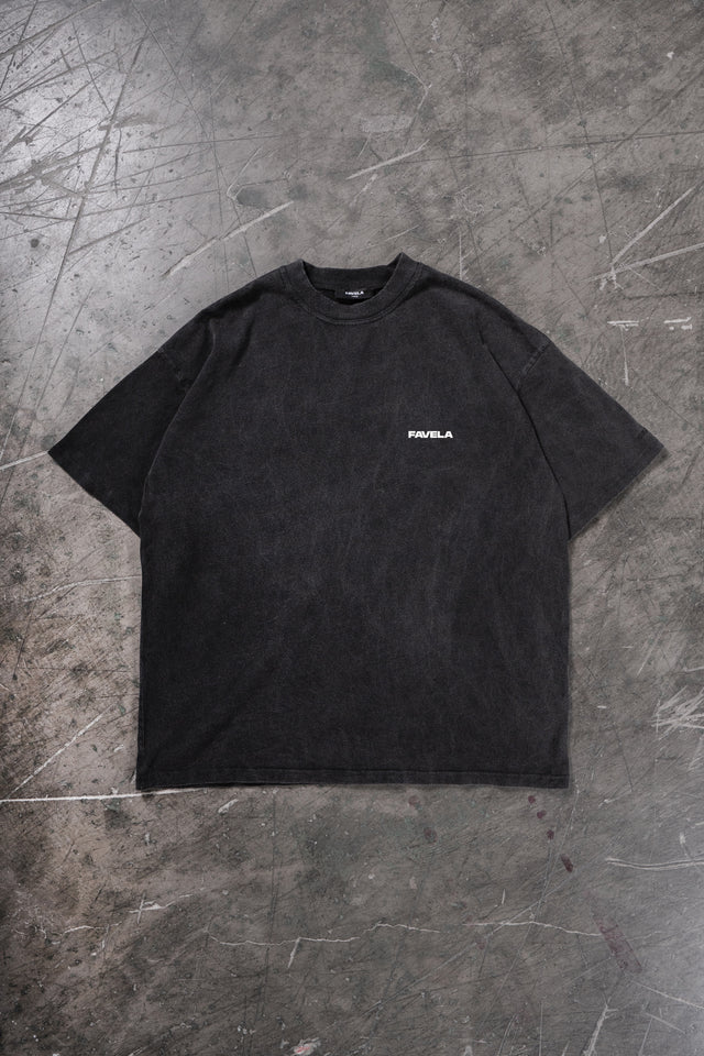 LOGO BLACK WASHED T-SHIRT