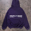 Plum snap button hoodie with Favela 2021 backprint