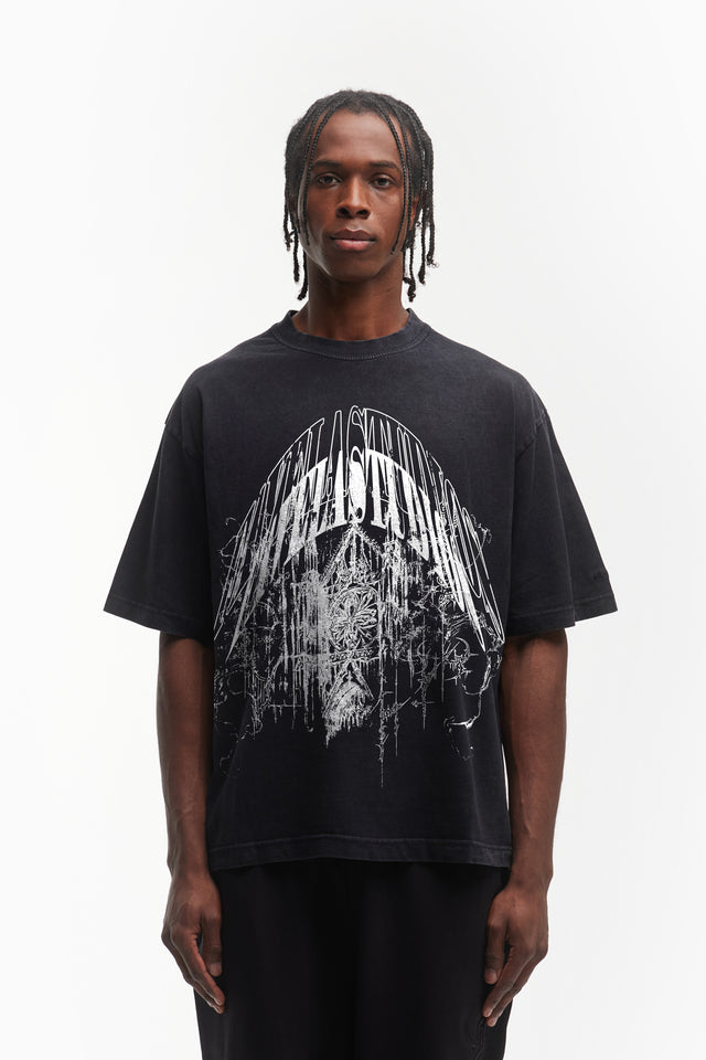 PALACE BLACK WASHED DISTRESSED T-SHIRT