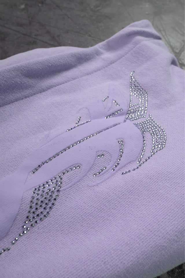 AVES RHINESTONE PASTEL PURPLE FRONT ZIP