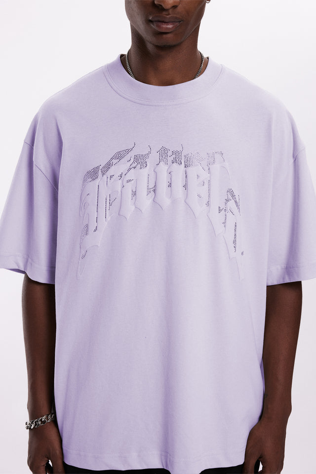 AVES RHINESTONE PASTEL LILAC T-SHIRT