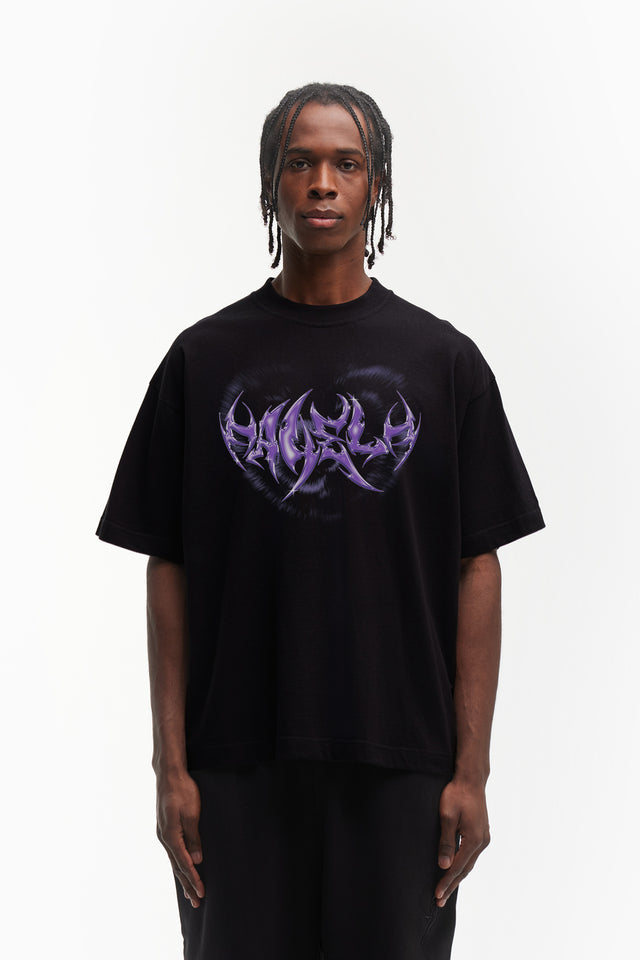 THORN HEART BLACK DISTRESSED T-SHIRT