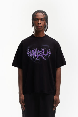 THORN HEART BLACK DISTRESSED T-SHIRT