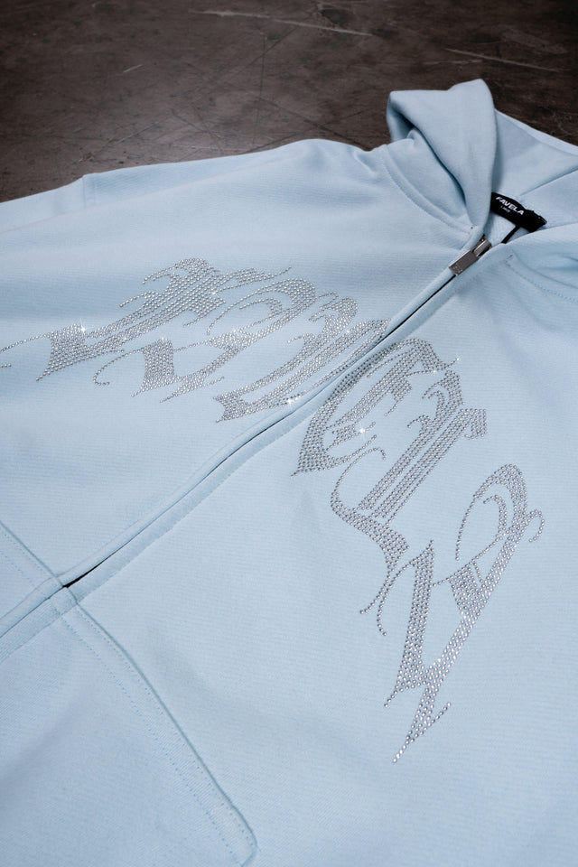 RIBCAGE RHINESTONE ICE WATER FRONT ZIP