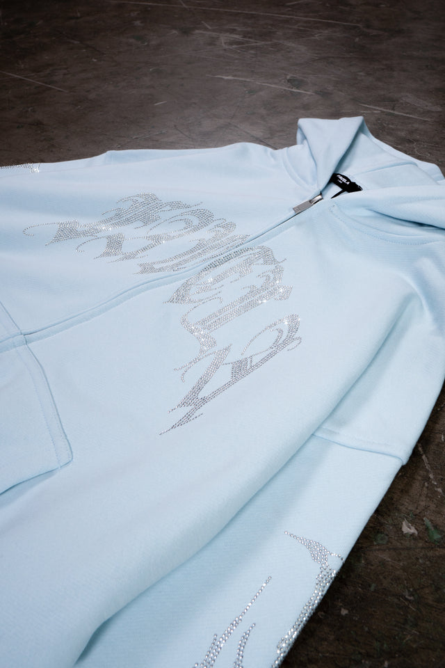 RIBCAGE RHINESTONE ICE WATER FRONT ZIP