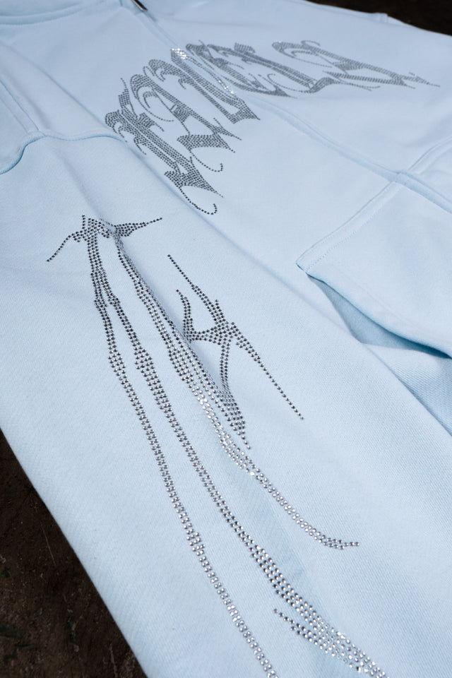 RIBCAGE RHINESTONE ICE WATER FRONT ZIP