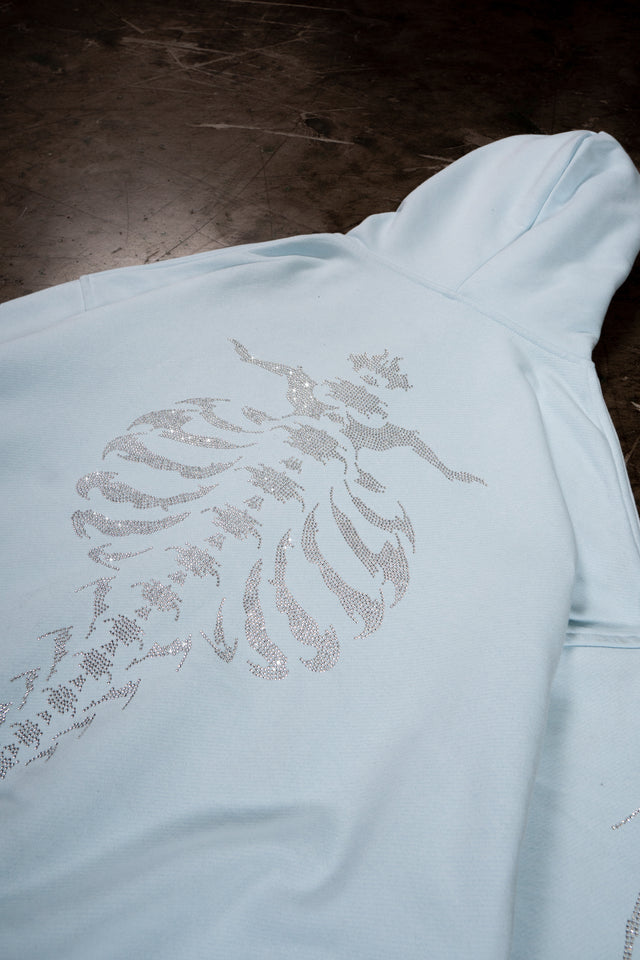 RIBCAGE RHINESTONE ICE WATER FRONT ZIP