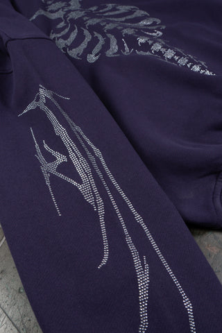 RIBCAGE RHINESTONE PLUM FRONT ZIP