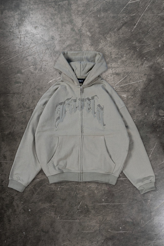 AVES RHINESTONE SEA GRASS FRONT ZIP