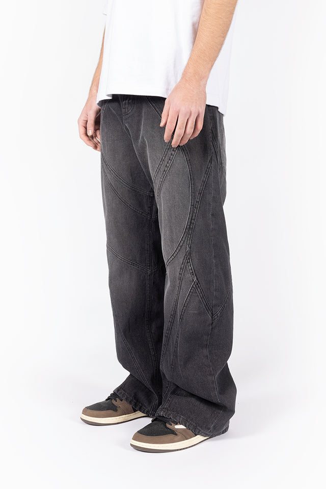 FLARED BLACK WASHED DENIM