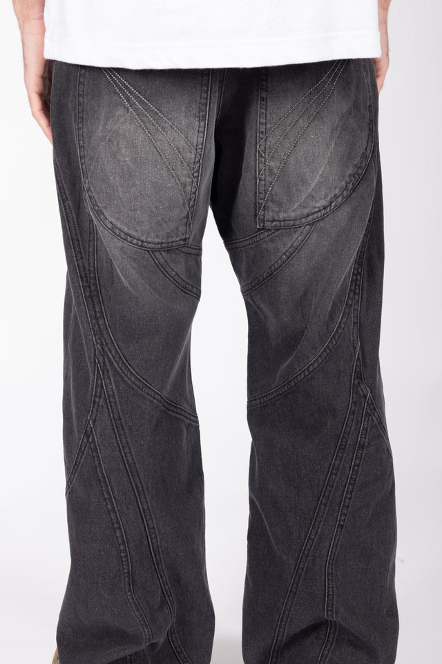 FLARED BLACK WASHED DENIM