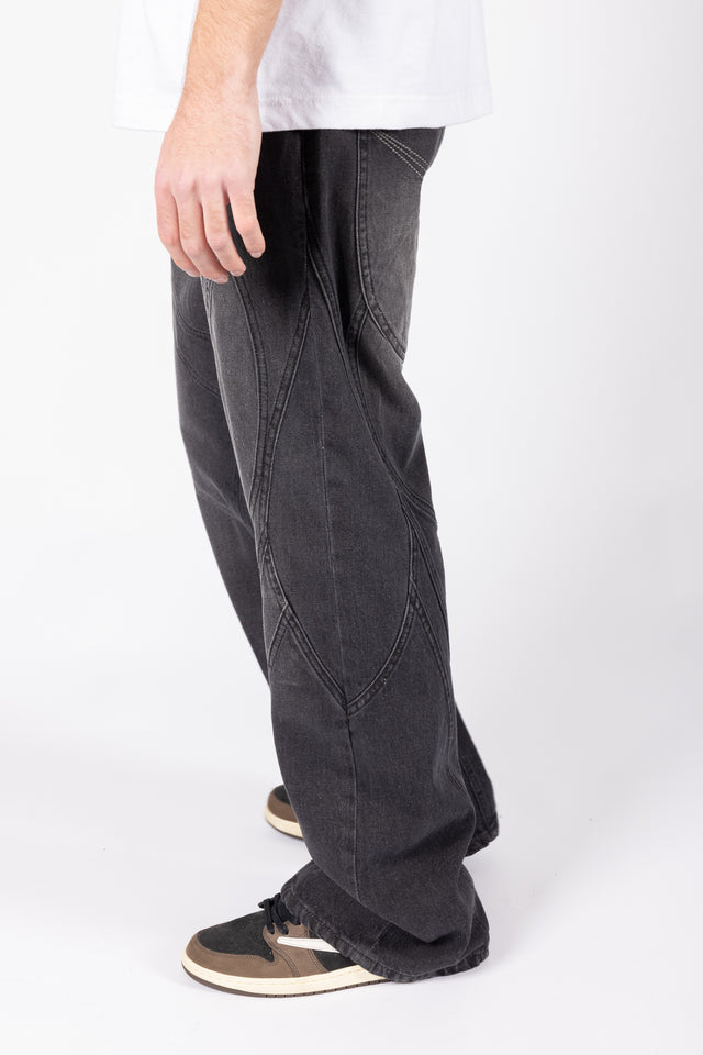 FLARED BLACK WASHED DENIM