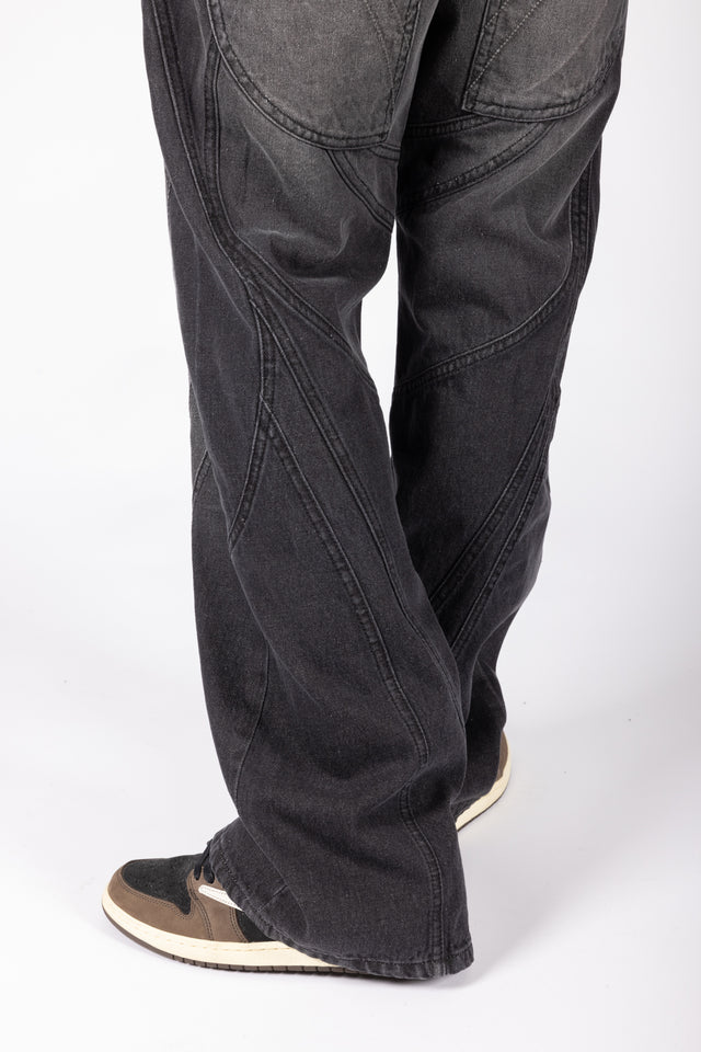 FLARED BLACK WASHED DENIM