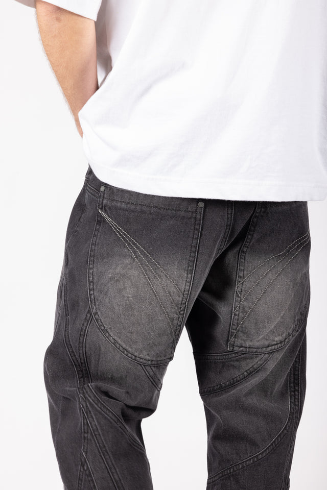 FLARED BLACK WASHED DENIM