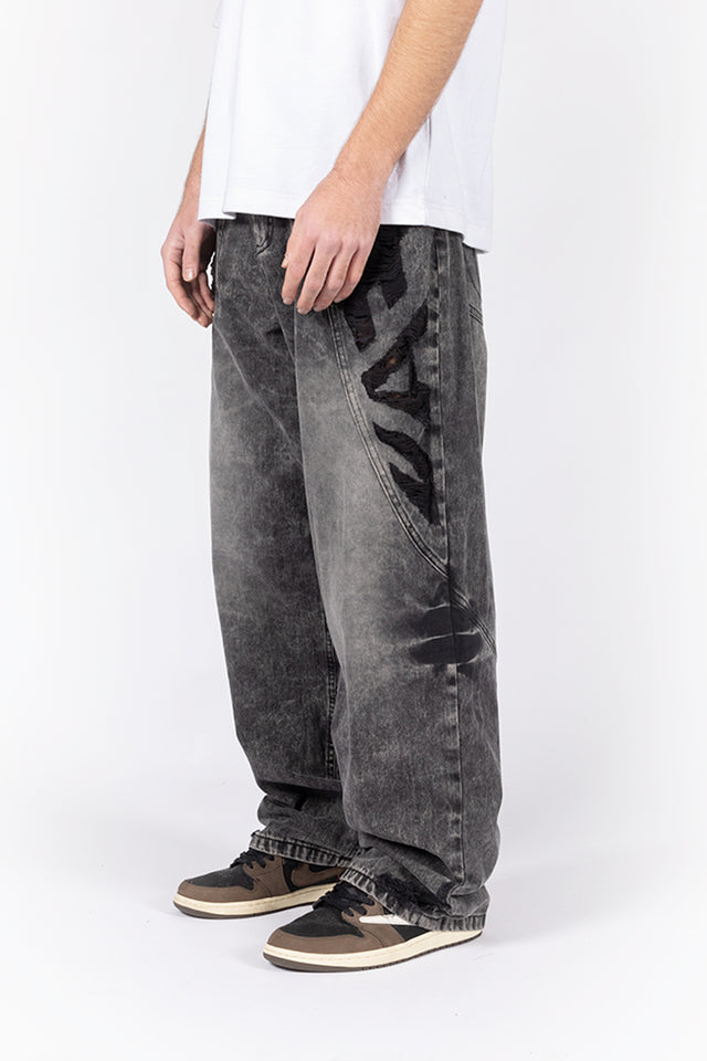 FAV DISTRESSED BLACK VINTAGE WASH DENIM