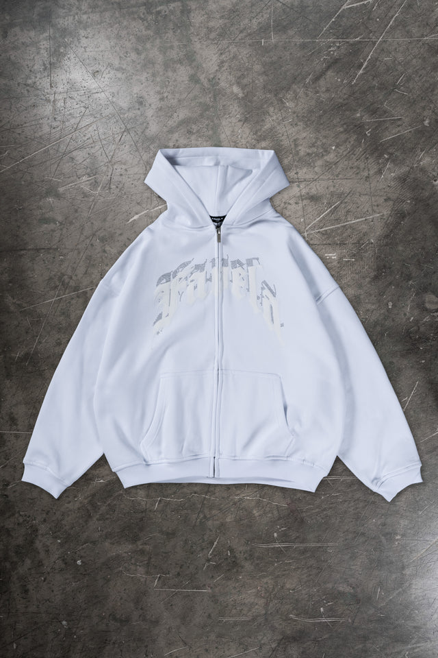 AVES RHINESTONE WHITE FRONT ZIP