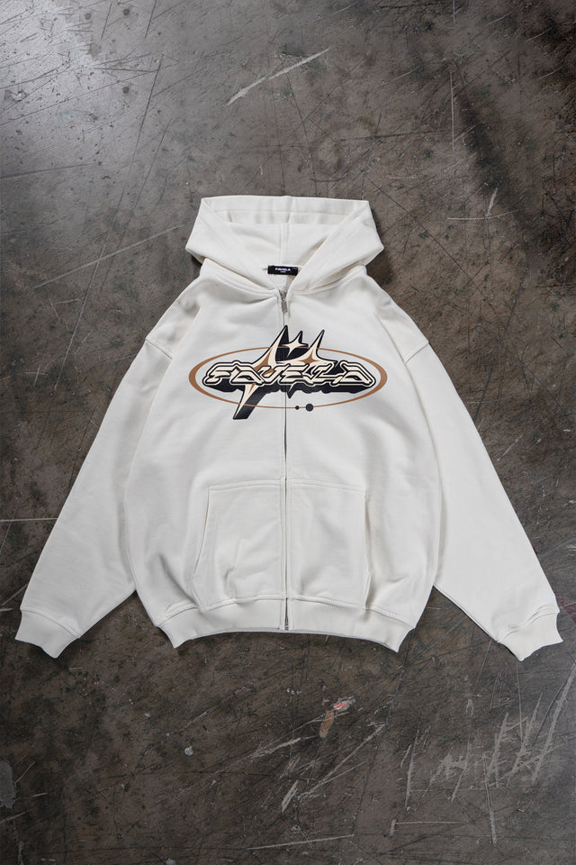 SPACE MOUNTAIN VANILLA/OFF WHITE FRONT ZIP