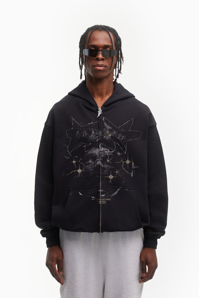 STONE BLACK FRONT ZIP