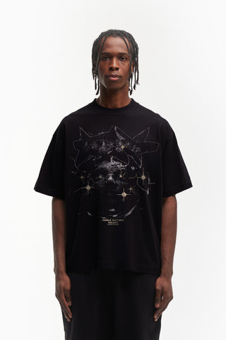 STONE BLACK DISTRESSED T-SHIRT