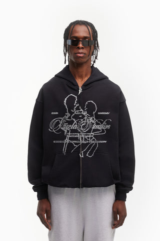 TWINS BLACK FRONT ZIP