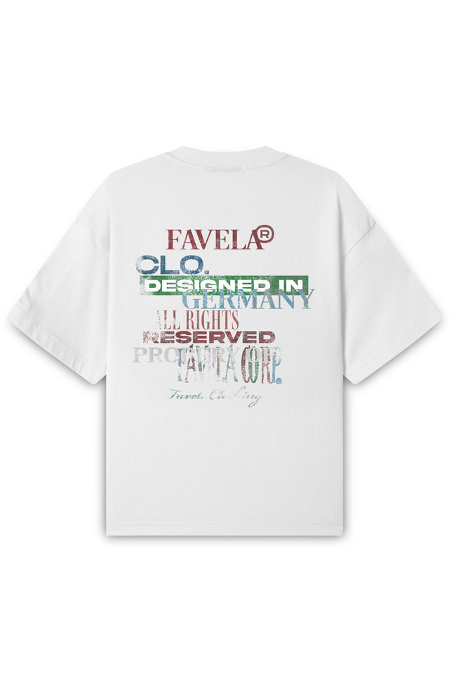TYPOGRAPHY WHITE DISTRESSED T-SHIRT