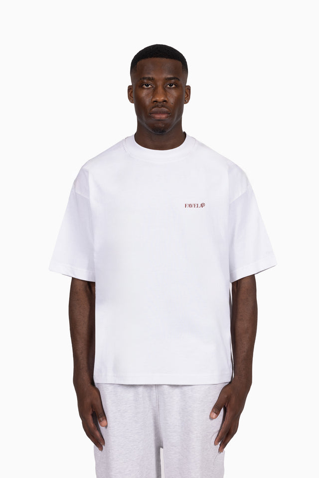 TYPOGRAPHY WHITE DISTRESSED T-SHIRT