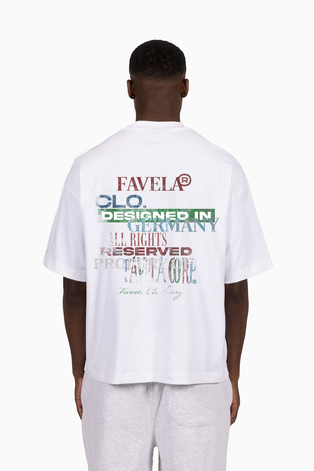 TYPOGRAPHY WHITE DISTRESSED T-SHIRT
