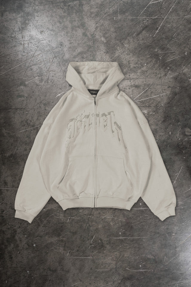 AVES RHINESTONE VANILLA FRONT ZIP