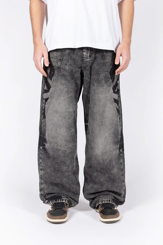FAV DISTRESSED BLACK VINTAGE WASH DENIM
