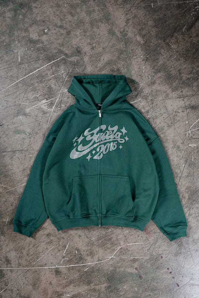 RHINESTONE 2015 HUNTER GREEN FRONTZIP