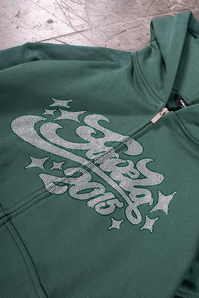 RHINESTONE 2015 HUNTER GREEN FRONTZIP