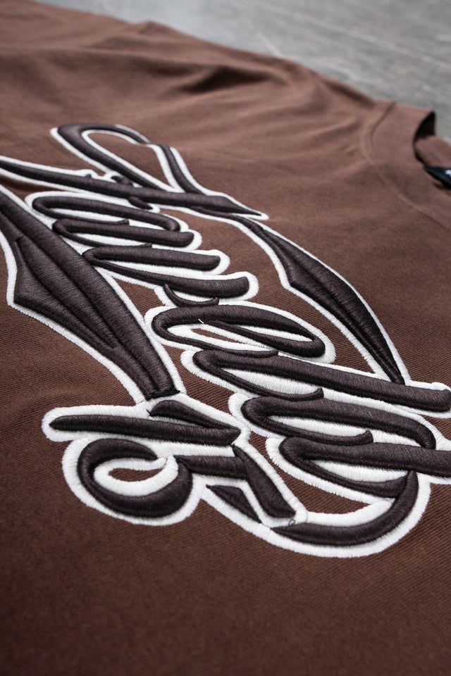 NEW 3D COLLEGE COFFEE BROWN T-SHIRT