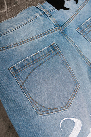 FAVELA FAVELA EMBROIDERY LIGHT BLUE DENIM