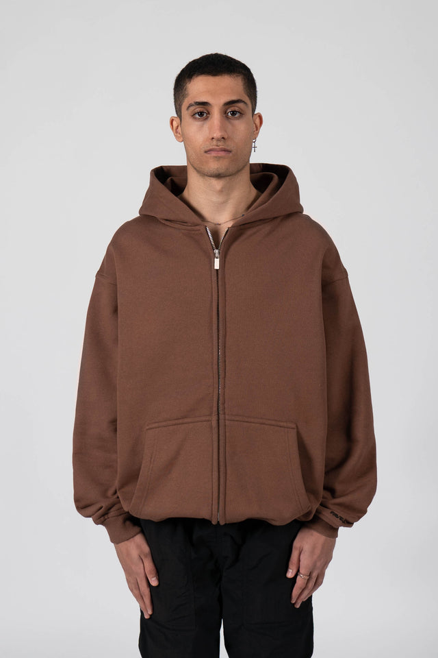 BROWN FRONTZIP