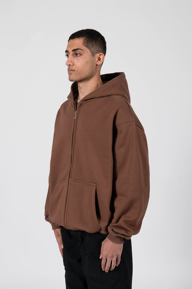 BROWN FRONTZIP