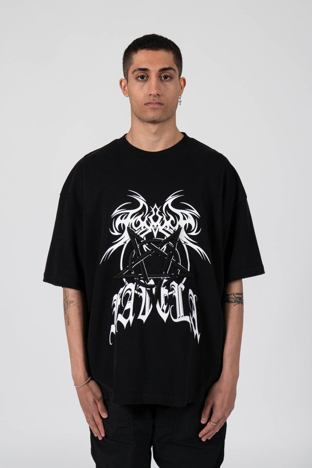 HEAVY TRIBAL BLACK T-SHIRT