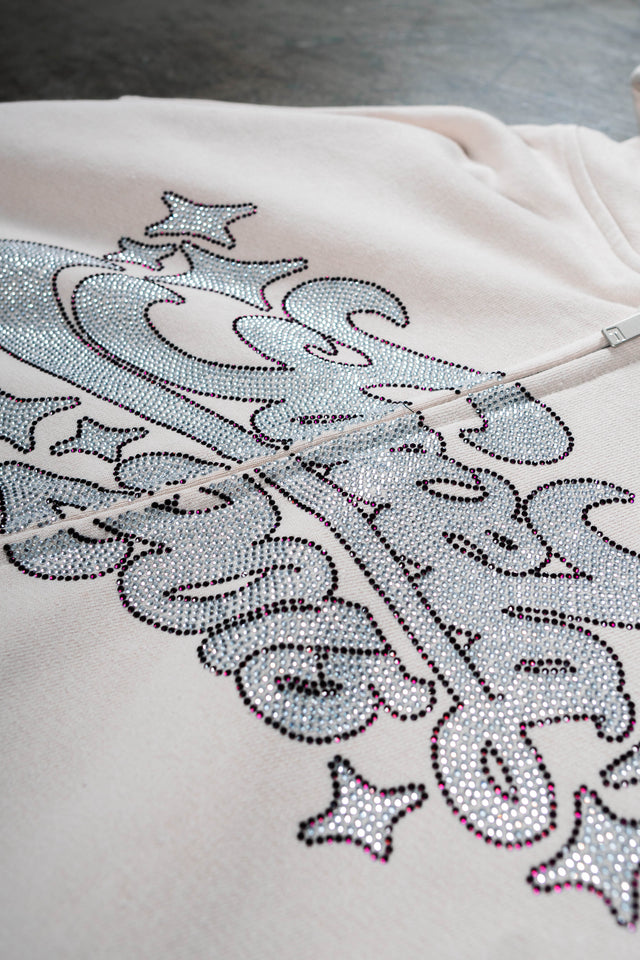 RHINESTONE 2015 OATMEAL FRONT ZIP